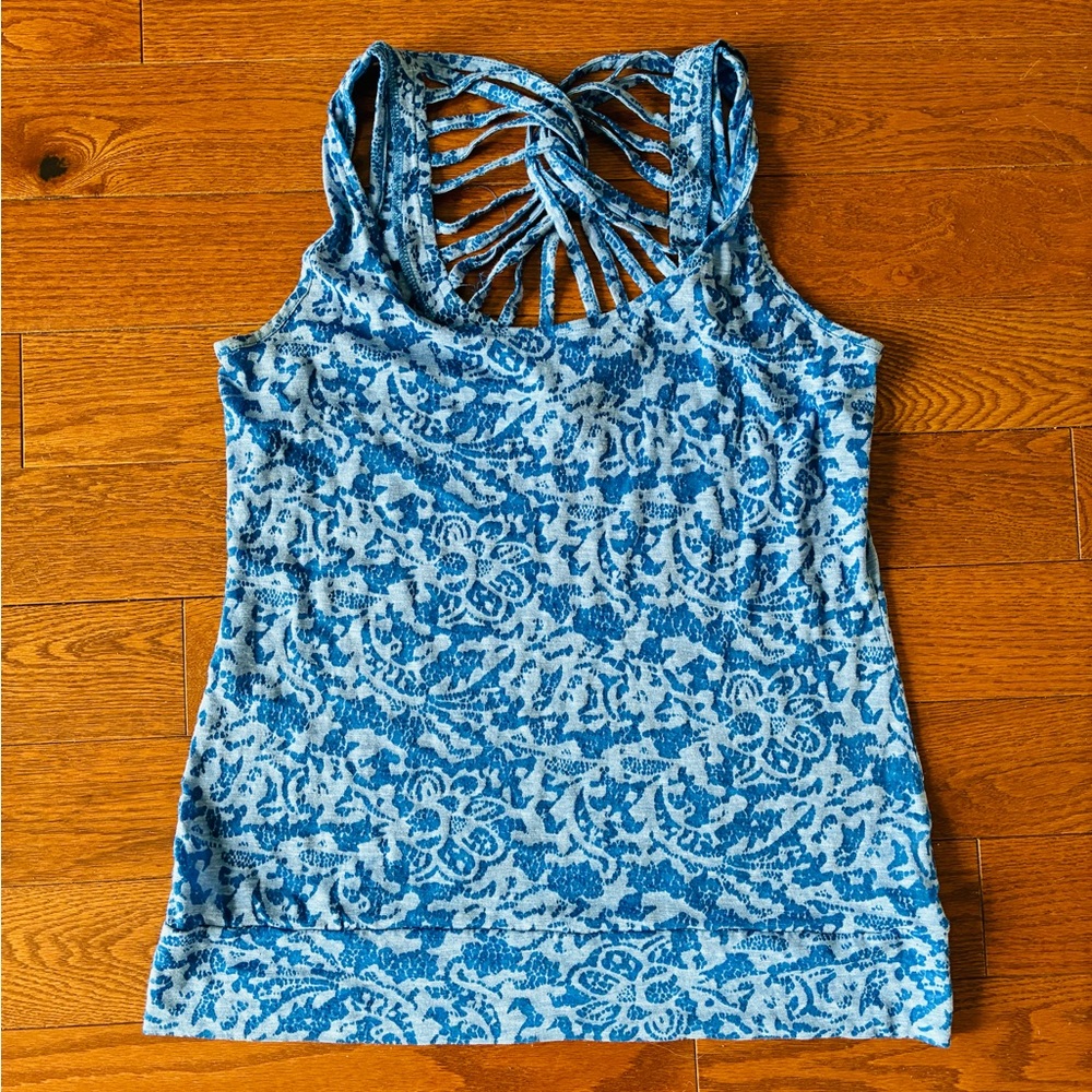 Vanity Blue Floral Tank Top
